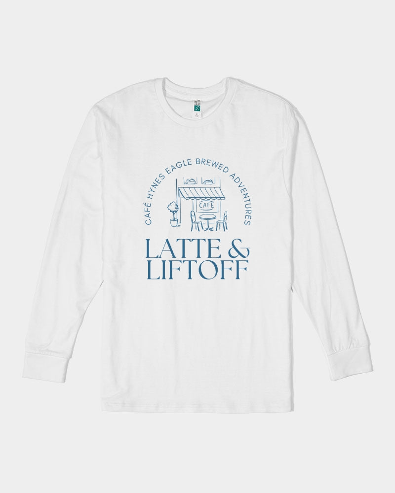 Latte & Liftoff Unisex Long Sleeve Tee | Lane Seven