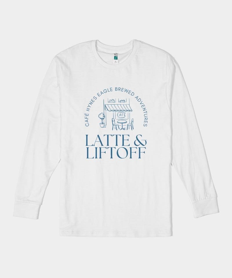 Latte & Liftoff Unisex Long Sleeve Tee | Lane Seven