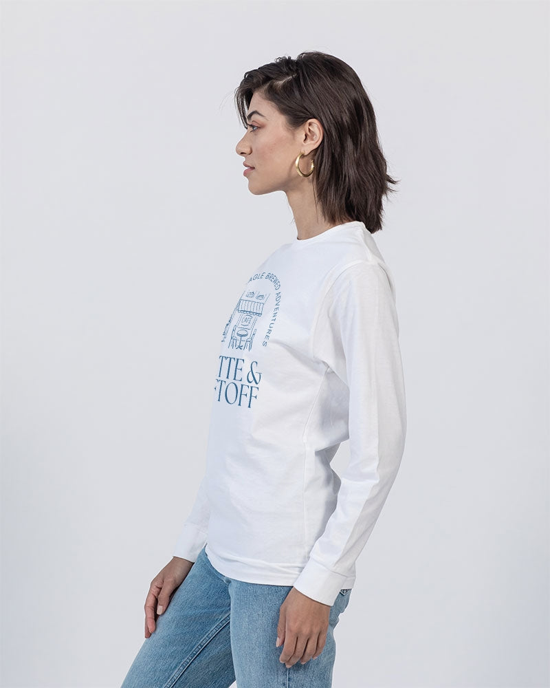 Latte & Liftoff Unisex Long Sleeve Tee | Lane Seven