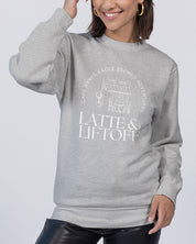 Latte & Liftoff Unisex Premium Crewneck Sweatshirt | Lane Seven