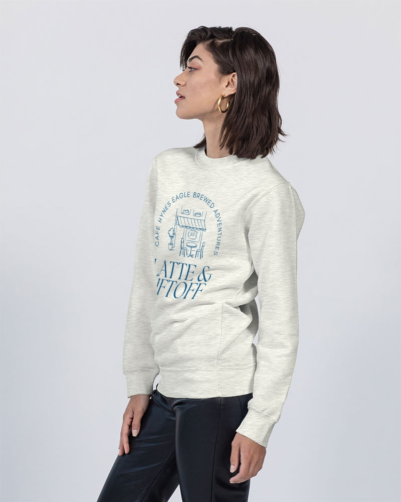 Latte & Liftoff Unisex Premium Crewneck Sweatshirt | Lane Seven