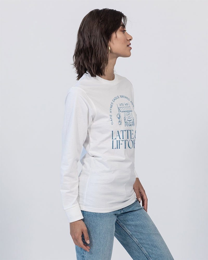 Latte & Liftoff Unisex Long Sleeve Tee | Lane Seven