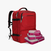 Voyager 44L Expandable Travel Backpack x PackPal Cube Set-Red